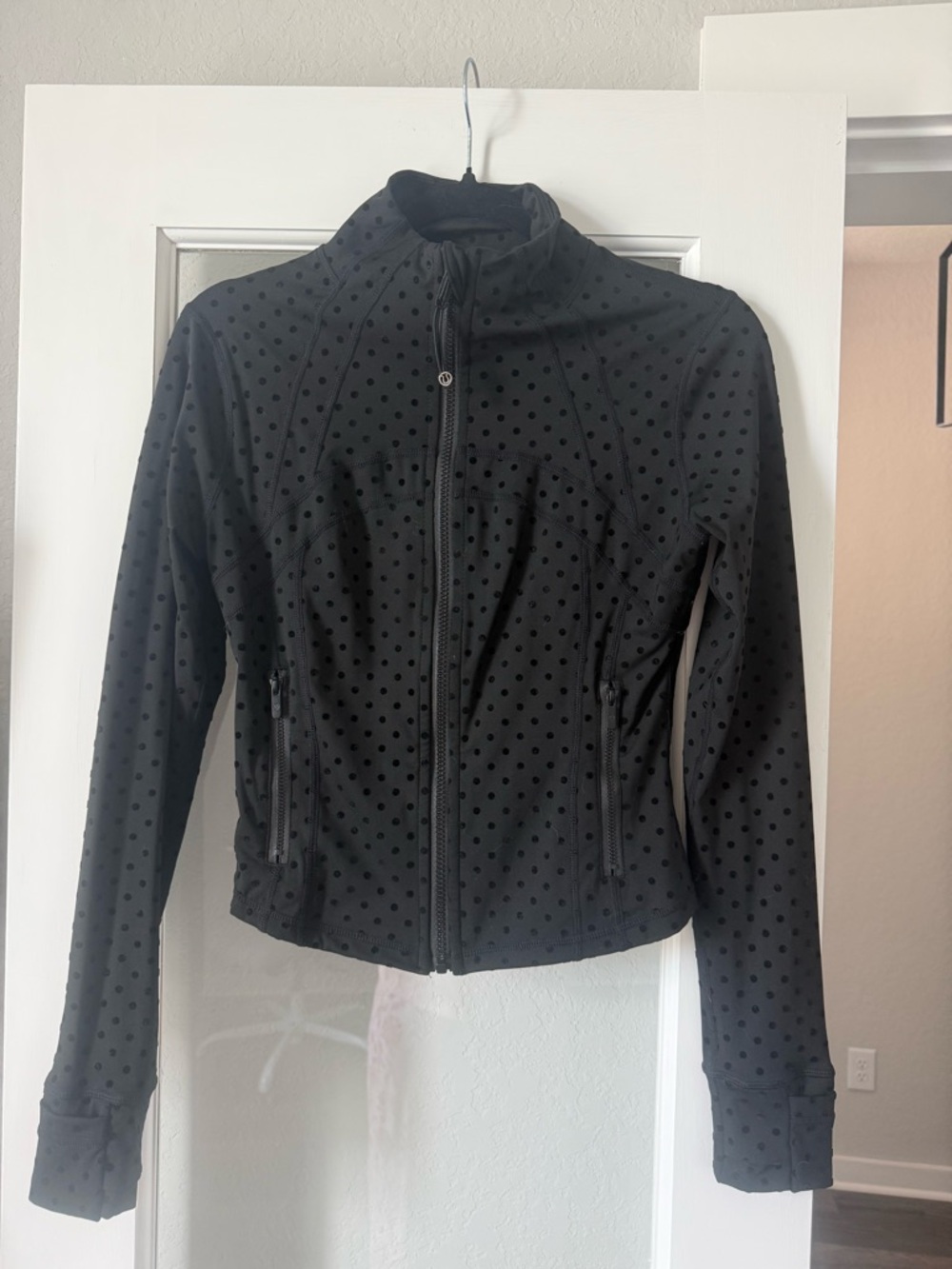 lululemon athletica Black Polka Flocked Define Cropped Jacket